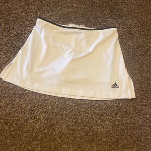 Adidas Women's White Mini Skirt with Black Accents